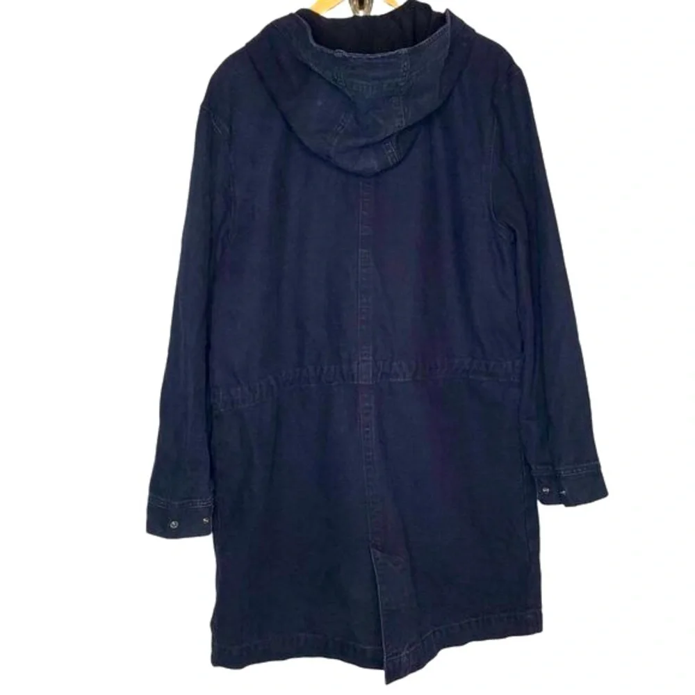 True Religion Canvas Trench Coat Men's Long‎  Weighted Weathered Navy Winter S